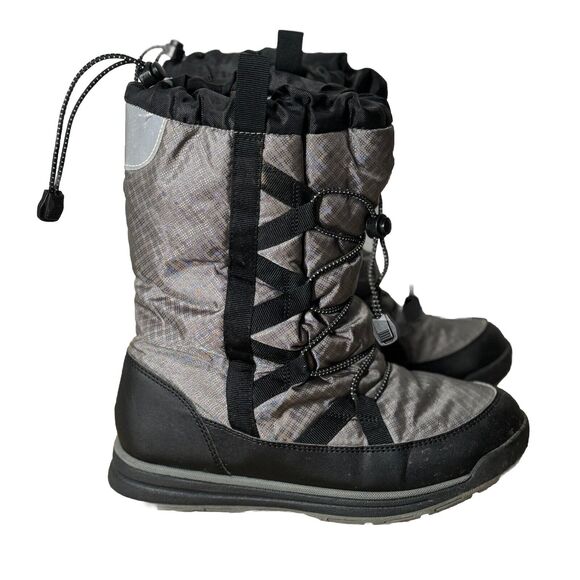 Lands End Big Kids Boots Youth Size 5M Gray Black Squall Mid Winter Snow Outdoor - Picture 1 of 11